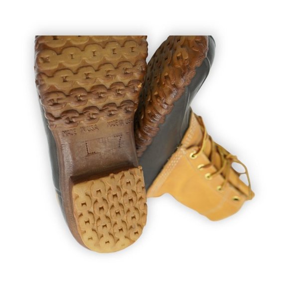 L.L. Bean Maine Hunting Shoe High Top Ankle Boots Women 7 Leather Rubber Lace Up - Picture 7 of 10